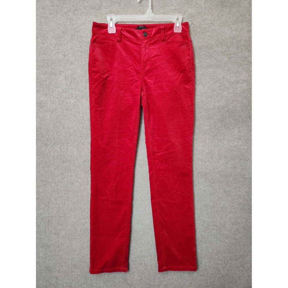 Talbots Heritage Velvet Pants Womens 4 Red Stretch